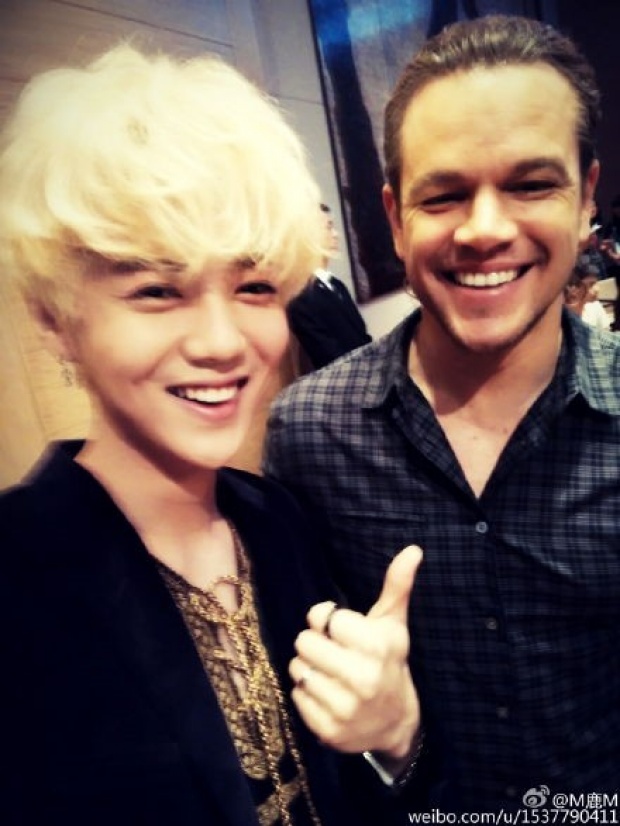 แม้แต่ Matt Damon ยังอึ้งในความโด่งดังของ Luhan!!