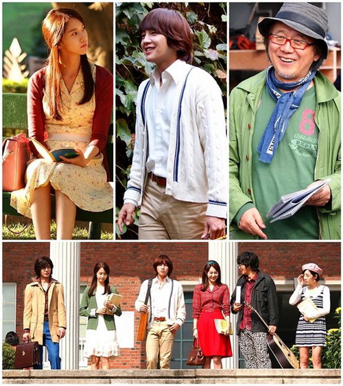 ยุนอา  - จาง กึนซอก ณ กองถ่าย Love Rain