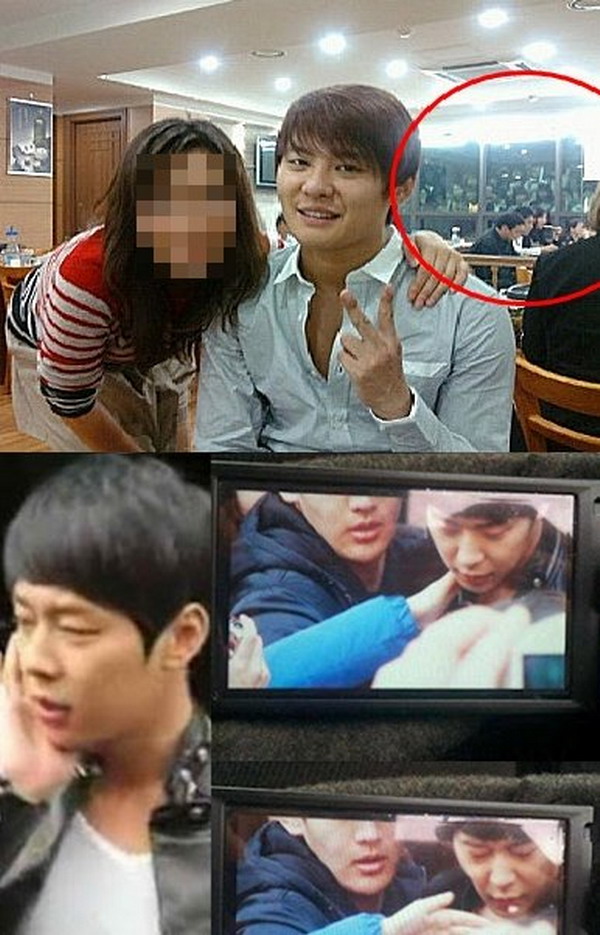 ๋ํสมาชิก JYJ จุนซู และกลุ่ม ซาแซง ที่ตามติดทุกฝีก้าว -ยูชอนที่ถูกรุมล้อมโดยซาแซงและถูกตบเข้าที่บริเวณ ใบหู