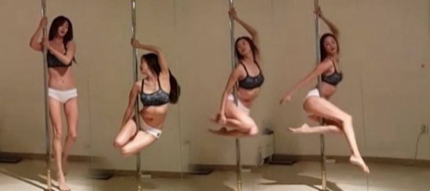 สาวกิมจิคนนี้ ‘โชว์’ หุ่นสุดเอ็กซ์ ในระหว่างเต้น ‘pole dance’