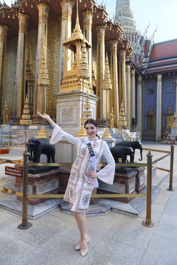 ผู้เข้าประกวดมิสยูนิเวิร์ส 2018 ชมวัดพระแก้ว ไหว้พระขอพรเอาฤกษ์เอาชัย