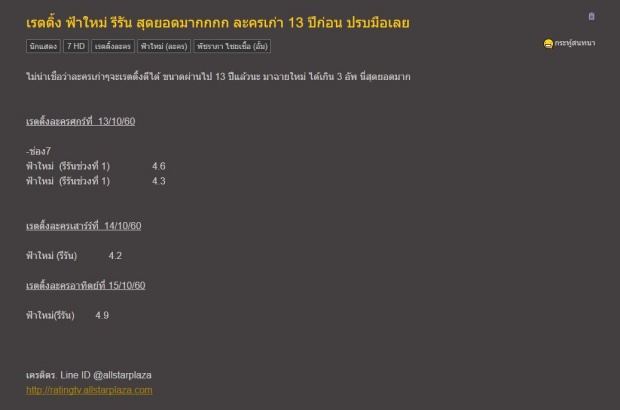 ปรบมือรัว! กับเรตติ้ง ฟ้าใหม่ ละครเก่า 13 ปีก่อน นำกลับมาฉายใหม่ ได้เท่านี้เลยหรอเนี่ย??