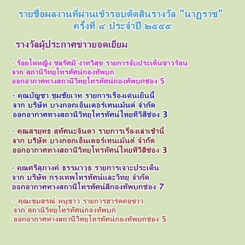 เผยโผผู้เข้าชิงนาฎราชครั้งที่ 4 เข้มข้น - ดุเดือด!