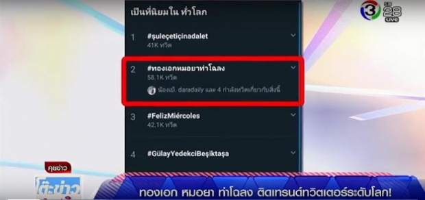 ทองเอก หมอยา ท่าโฉลง ติดเทรนด์ทวิตเตอร์ ระดับโลก