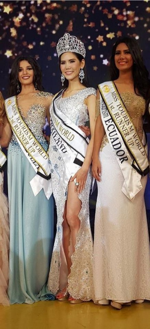 สาวสวยวัย 20 นุช นุชนรินทร์ คว้าตำแหน่ง Miss Tourism World 2015