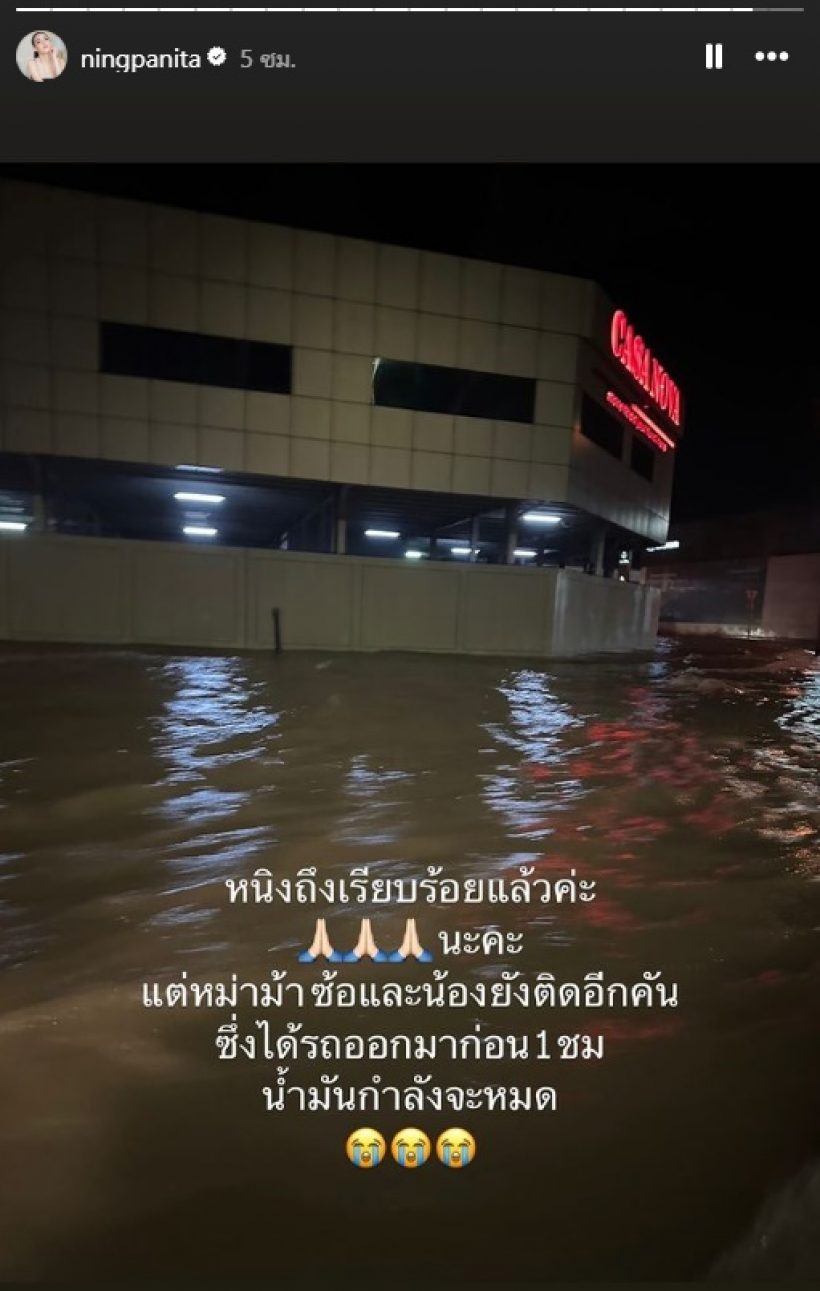  หนิงหอบกระเป๋าหนีน้ำท่วมที่ตปท. จากนักท่องเที่ยวสู่ผู้ประสบภัยของแทร่