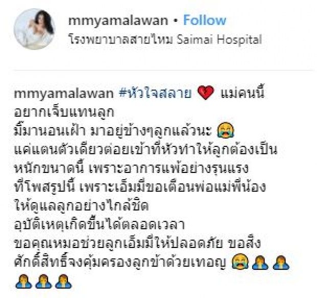 “เอมมี่ แม็กซิม” ใจสลาย!! หลังลูกชายถูกแตนต่อยที่หัว เกิดอาการแพ้อย่างรุนแรง!!