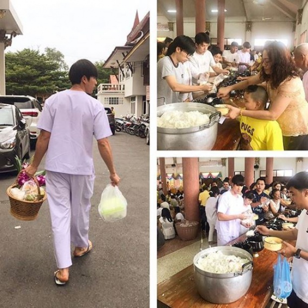 เผยโมเมนต์สุดอบอุ่น!! “ณเดชน์” ชวนคุณพ่อไปทำบุญในวันเข้าพรรษา (มีคลิป)