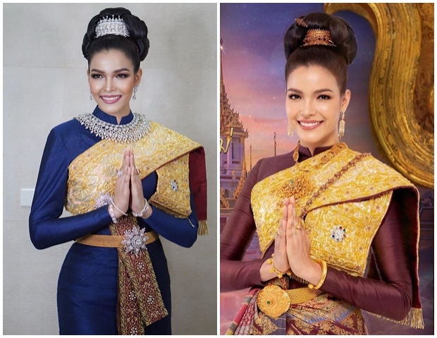 งดงามอย่างไทย!! ฟ้าใส  ปวีณสุดา สวมชุดไทยขึ้นปกปฏิทินภูษาผ้าลายอย่างปี2563 