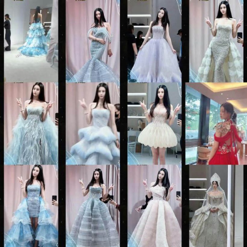 จึ้งตาแตก! แฟนสาวซุปตาร์ลองชุดเจ้าสาว 12 ชุด ก่อนวิวาห์งานช้าง