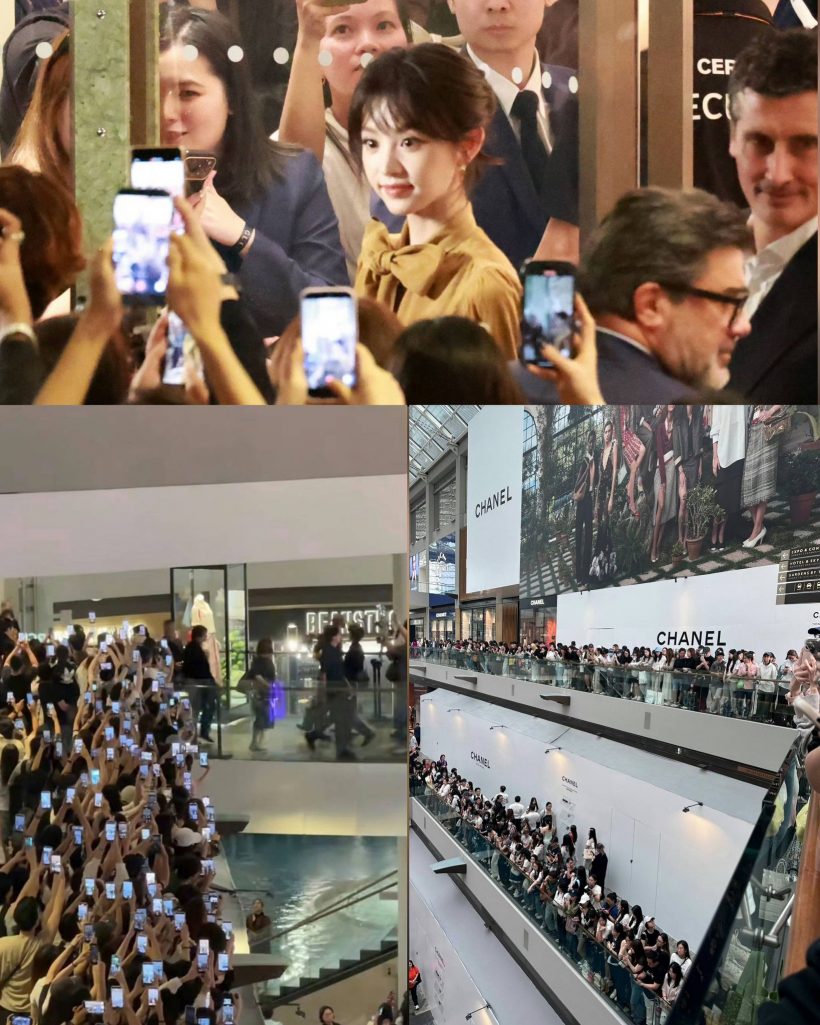 ห้างแตก! นางเอกดาวรุ่ง โผล่งาน Gucci คนแห่รอเเน่น 3 ชั้น