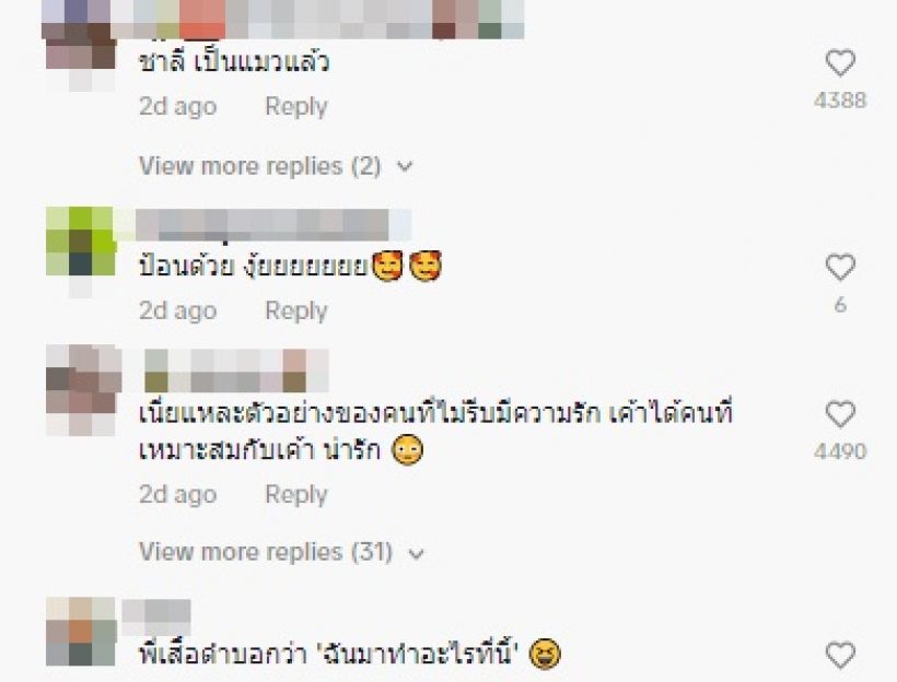 แฟนๆฟินแซว แน็ก ชาลี เป็นแมวแล้ว หลังสาวดังคนนี้ป้อนข้าว