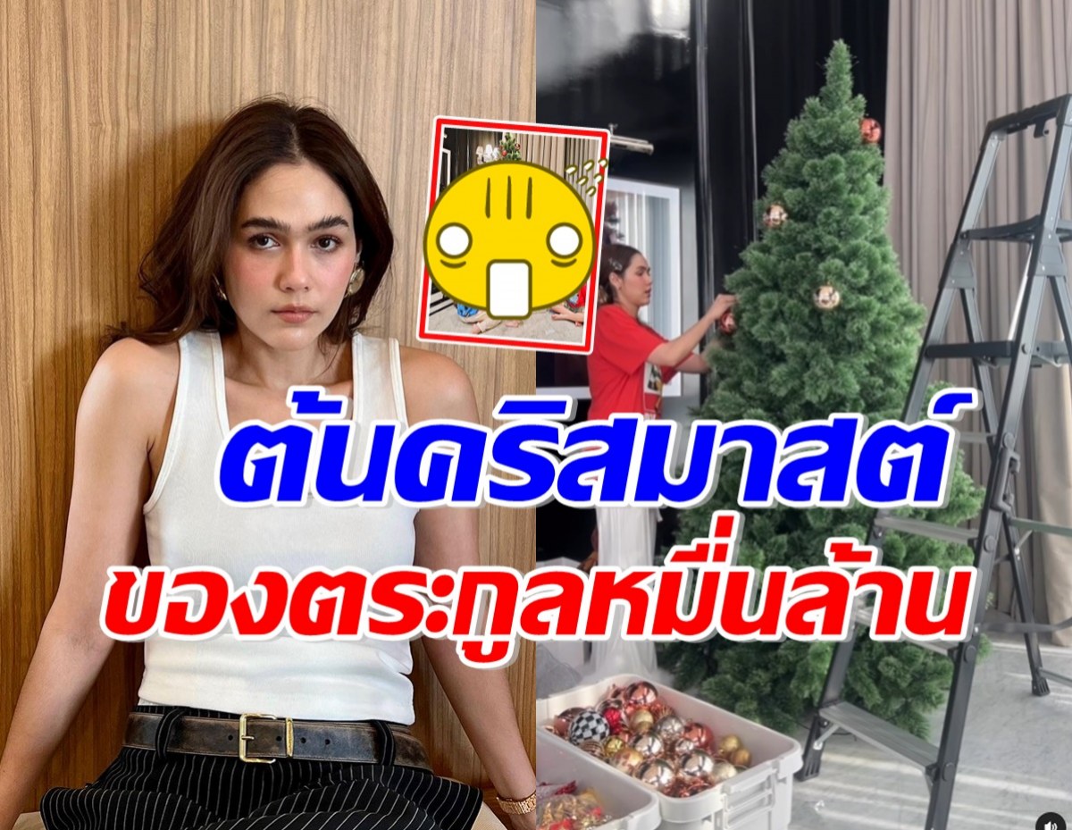 มาดู! ต้นคริสมาสต์ตระกูลหมื่นล้าน ชมพู่ตกแต่งเสร็จแล้ว สวยอลังฯ