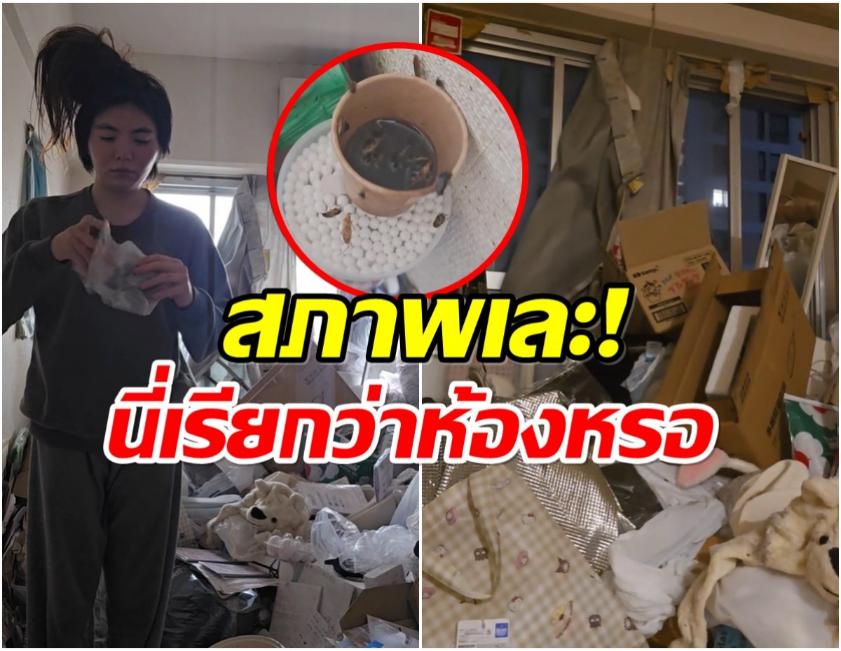 เผยสภาพห้อง ติ๊กต็อกเกอร์ดัง อึ้ง! เจอเเมลงสาบ 3 หมื่นตัว