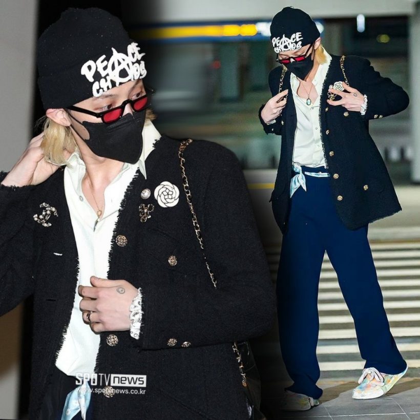 เปิดลุคสนามบิน จีดรากอนBIGBANG หล่อออร่าสมเป็นแฟชั่นตัวพ่อ