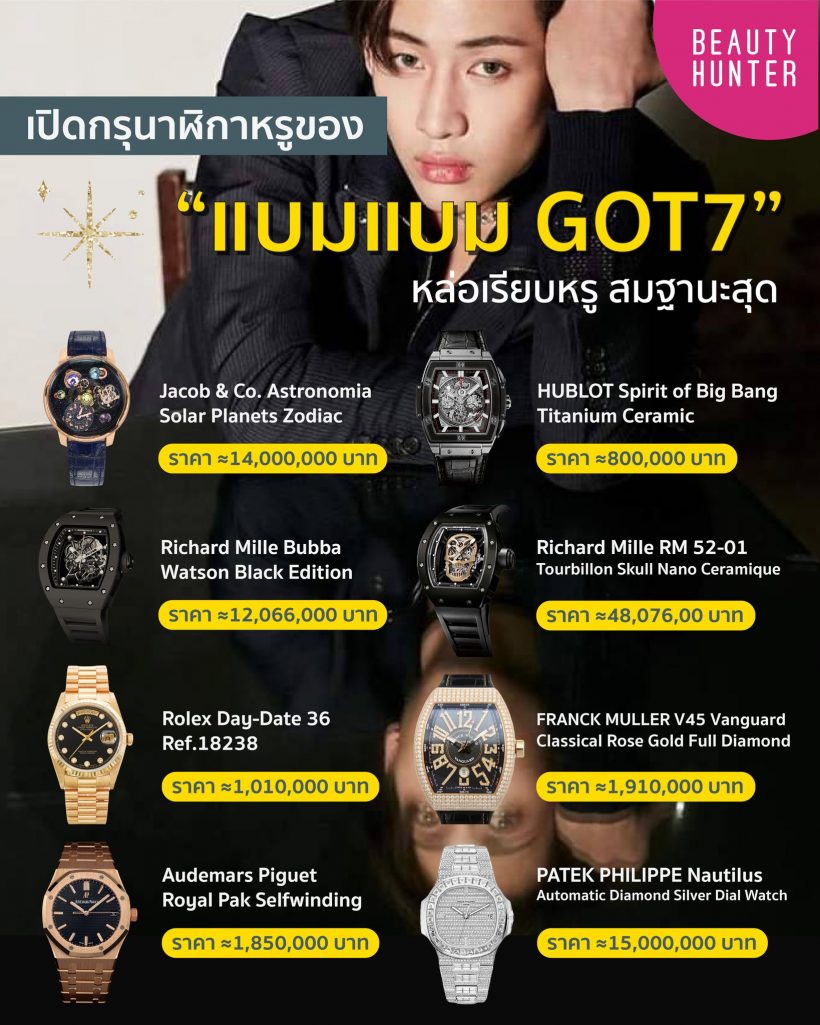 รวยไม่ไหว! ส่องนาฬิกาเรือนหรูของ เเบมเเบมGot7 สมฐานะระดับโลกจริงๆ