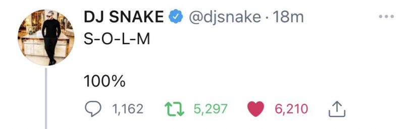 ทวิตเตอร์แตก! DJ Snake ปั่นหรือจริง?ทวิตล่าสุดถึงSOLM แถมคอมเมนต์ลิซ่า!!