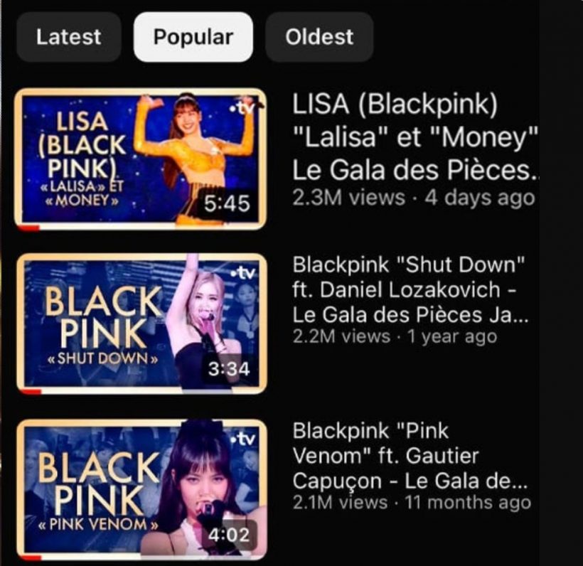  การแสดง“ลิซ่า BLACKPINK” ทำสถิติสูงสุดในช่อง France TV !