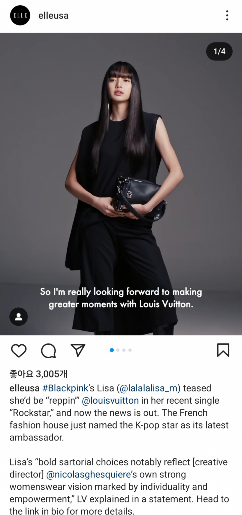 คนเกาหลีแห่เมนต์ หลังลิซ่า BLACKPINK เป็นแบรนด์แอมฯLouis Vuitton