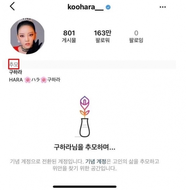 แอคเคาท์ Instagram ของซอลลี่และคูฮาร่า ถูกติดป้ายเป็นอนุสรณ์ที่ระลึก