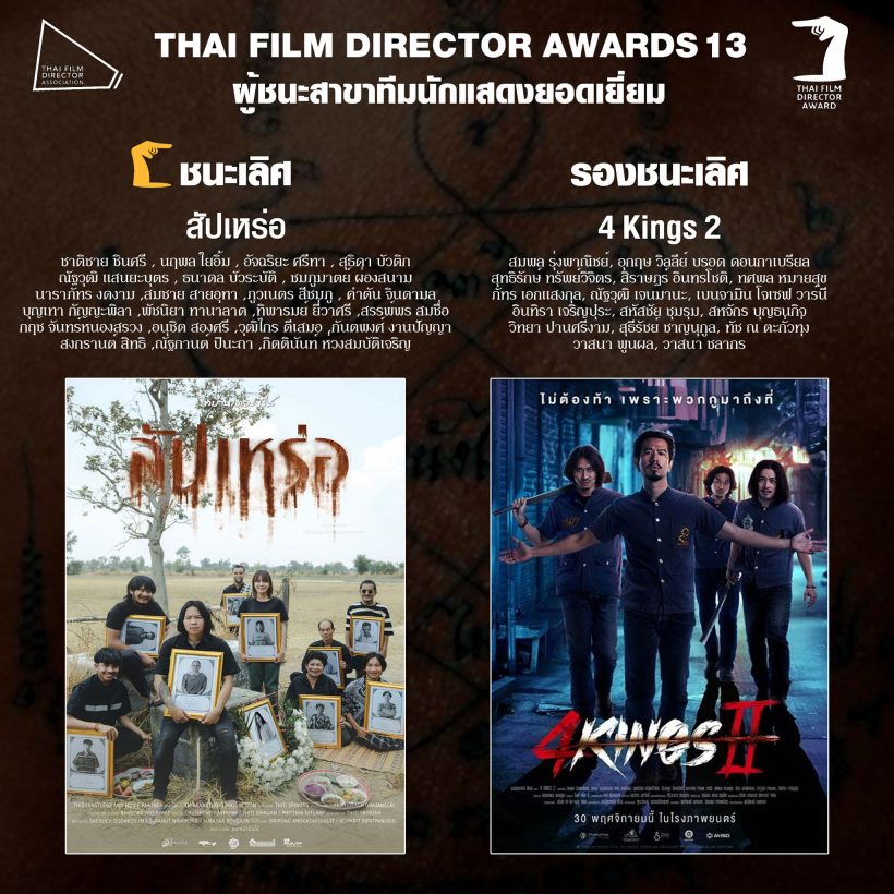  ปีทองของต้องเตพาสัปเหร่อคว้า3รางวัลใหญ่ สมาคมผู้กำกับภาพยนตร์ไทย