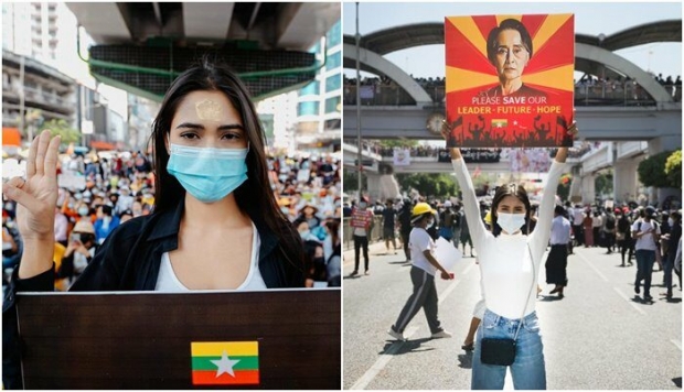 เขาเป็นใคร? มิสยูนิเวิร์สพม่า นางงามใจสู้ ชูป้ายบนเวที “Pray for Myanmar”