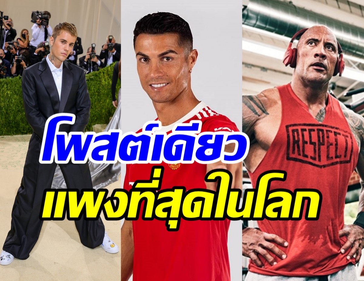 ส่องซุปตาร์คนดังมีค่าจ้างต่อโพสต์แพงที่สุดในโลก สูงสุดถึง53ล้านบาท!