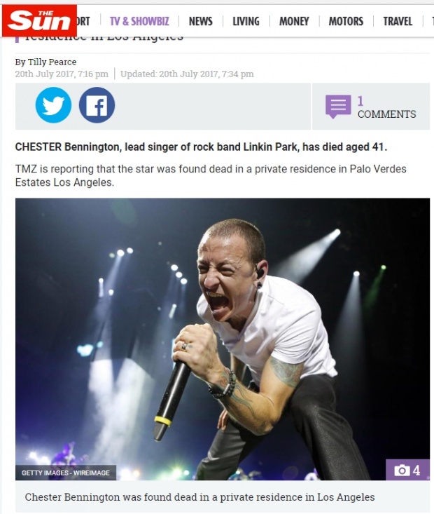 ด่วน นักร้องนำ Linkin Park วงร็อคดัง ฆ่าตัวตาย!!