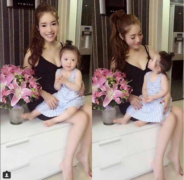 ภาพคู่ แม่-ลูกนางฟ้า ‘เอลลี่ ทราน ฮา’ กับลูกสาวสุดน่ารัก