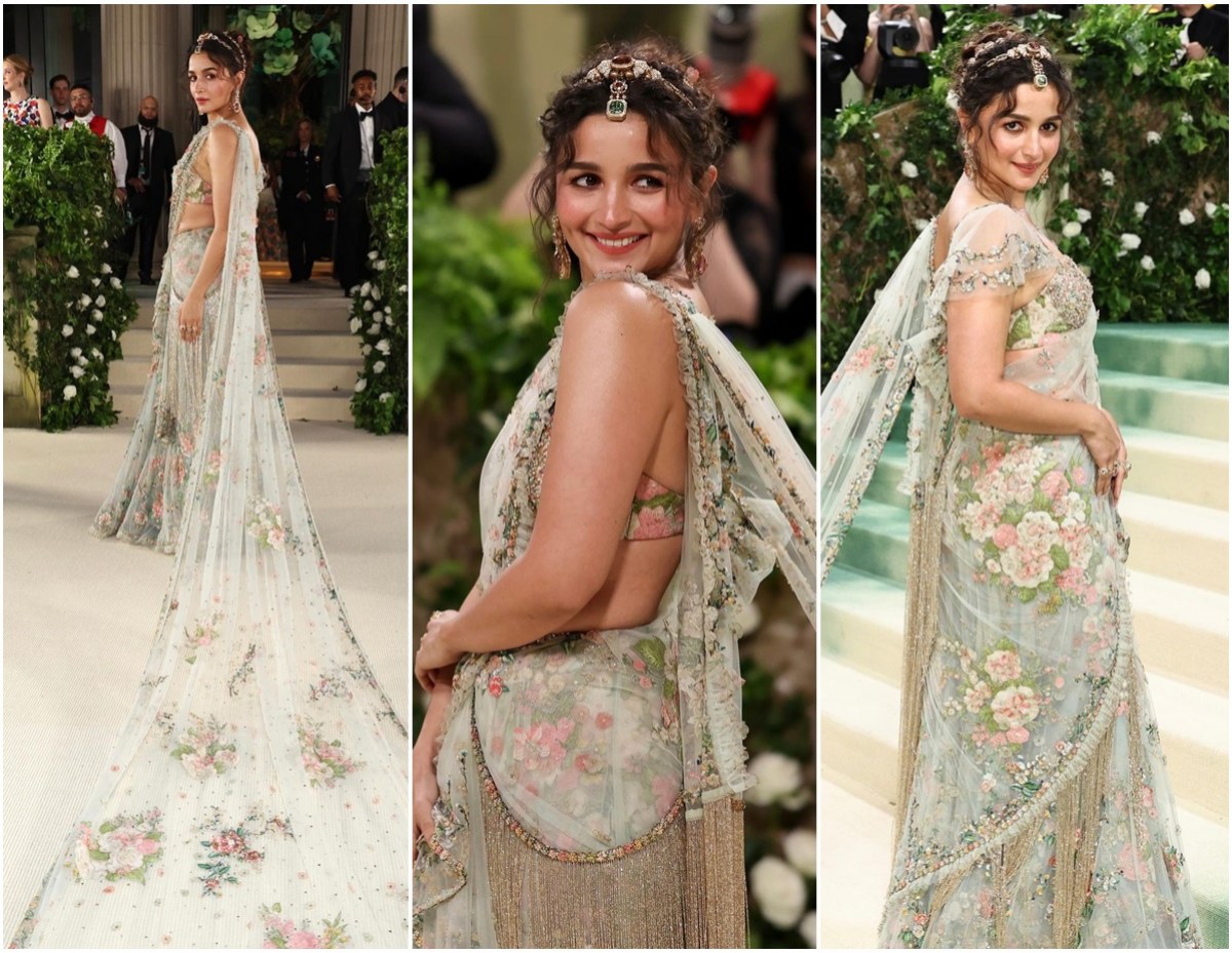 Alia Bhatt ปรากฎตัวฮือฮาใส่ชุดส่าหรีเยือน Met Gala 2024