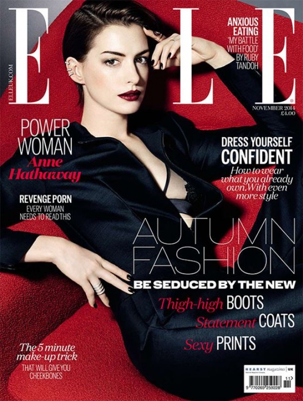 สวย ดุ กับแฟชั่นของ แอน แฮทธาเวย์ บนปก ELLE Magazine