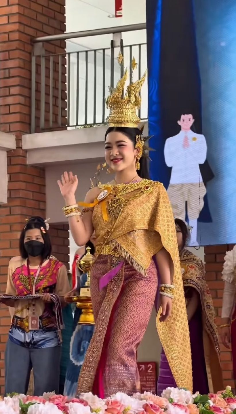 สวยไม่ค้านสายตา! ลูกสาวดาราดัง ได้เป็นเทพีสงกรานต์