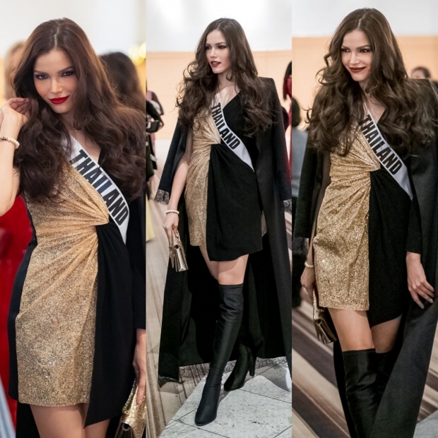 สวยฟาด! ฟ้าใสลุคล่าสุด เเต่งตัวจัดเต็มเจิดจรัสในงานดินเนอร์หรู Miss Universe 2019 