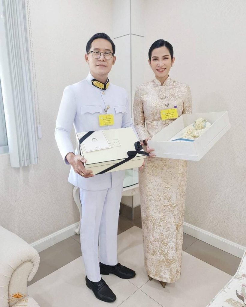  เจ้าฟ้าสิริวัณณวรีฯ พระราชทานผ้าไตรงานอุปสมบทสามี อีฟ พุทธิดา