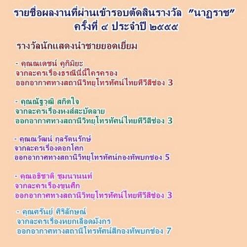 เผยโผผู้เข้าชิงนาฎราชครั้งที่ 4 เข้มข้น - ดุเดือด!