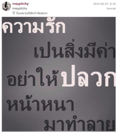 ชาวเน็ตสงสัย เมย์โพสต์มีเลสนัย อย่าให้ปลวกหน้าหนามาทำลาย