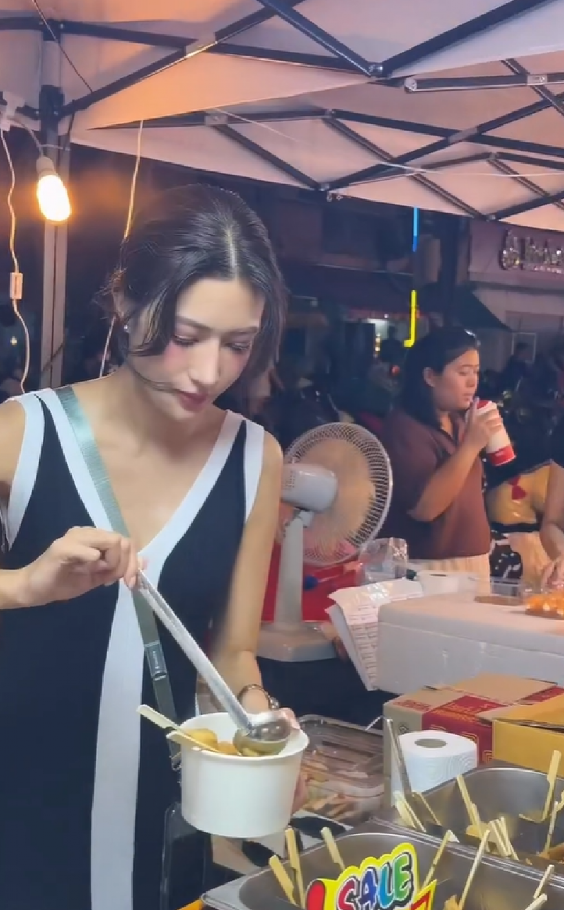 เเม่ค้าคนนี้หน้าคุ้น! สวยมีออร่า ที่เเท้คือนางร้ายละครดัง