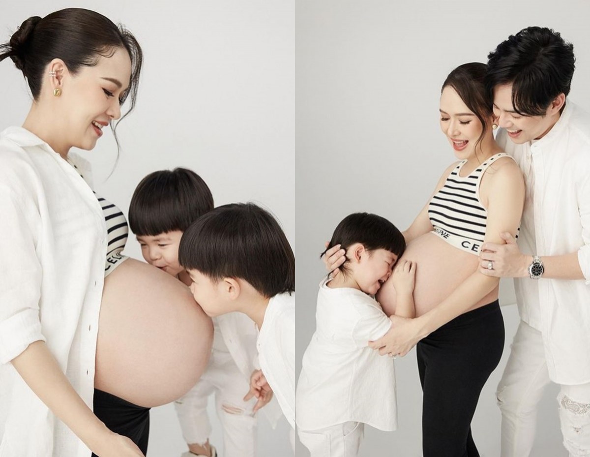 เปิดภาพครอบครัวตันจรารักษ์6ชีวิต นับถอยหลังต้อนรับลูกแฝดหญิง