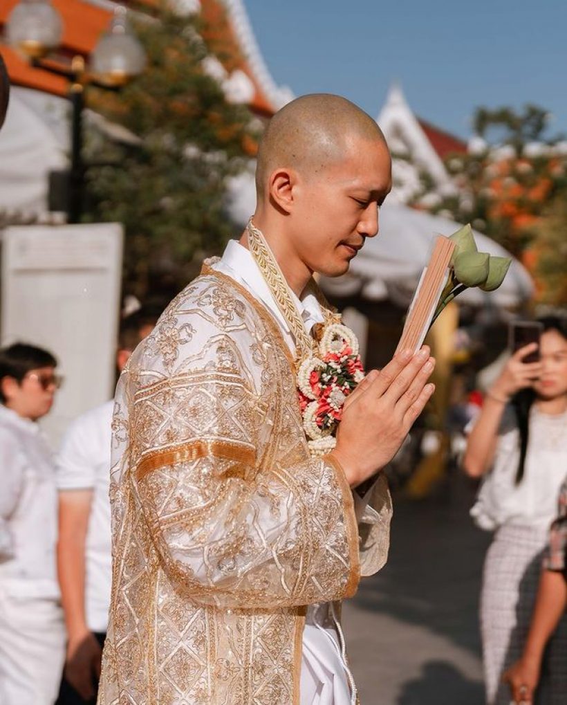 ฮือฮาภาพพระเอกดัง ปลงผมบวชวันนี้ เเฟนสาวร่วมอนุโมทนาบุญ