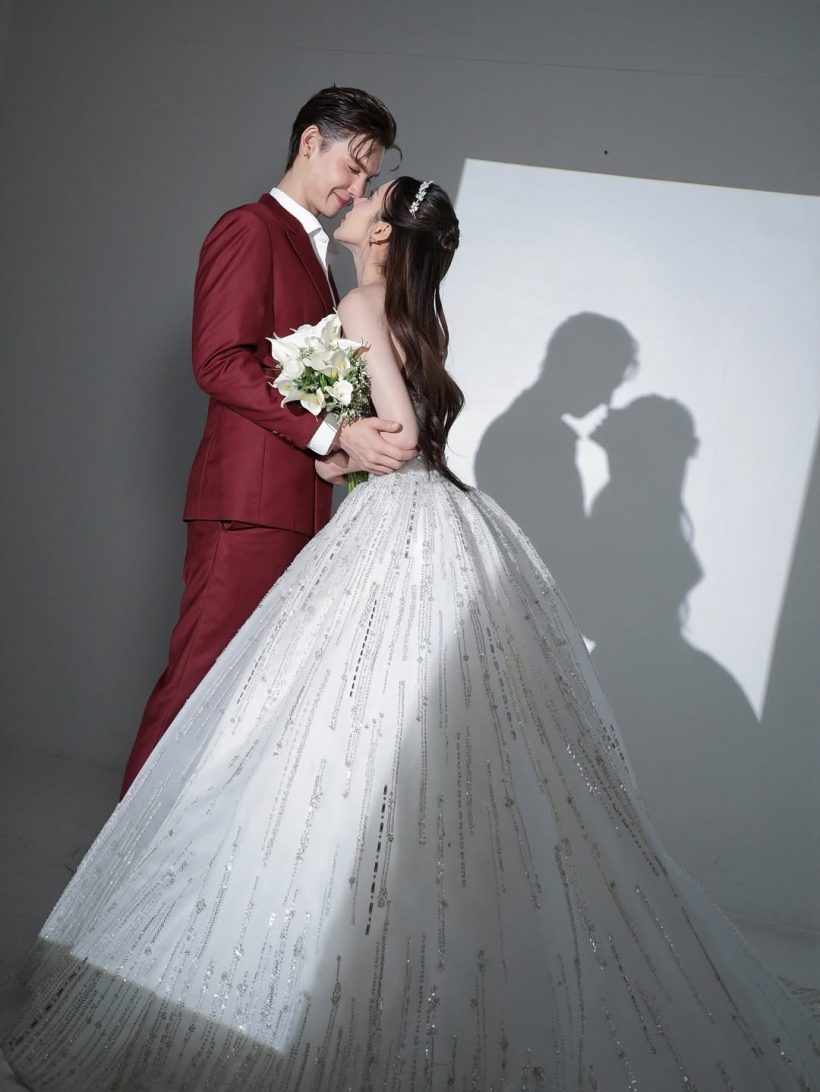 พระเอกฮอต ควงแฟนสาวเข้าพิธีวิวาห์ สวยหล่อออร่าพุ่ง