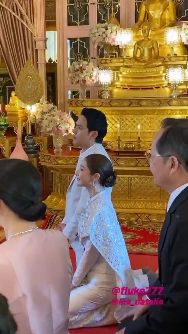 สง่างามยิ่งนัก “ฟลุค-นาตาลี” เข้ารับประทานน้ำพระพุทธมนต์