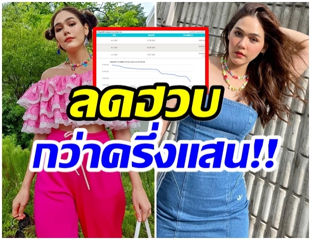 พิษดราม่า! เปิดตัวเลขคนเเห่อัลฟอลIGชมพู่ ลดฮวบดิ่งลงเหว