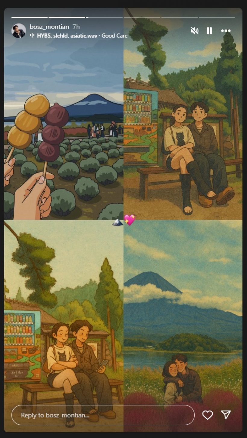 ทริปสวีท! ลำไย จัดเต็มวันเกิดที่ญี่ปุ่น  บอสเอวหวาน โชว์คลั่งรัก ใช้ AI ทำภาพคู่