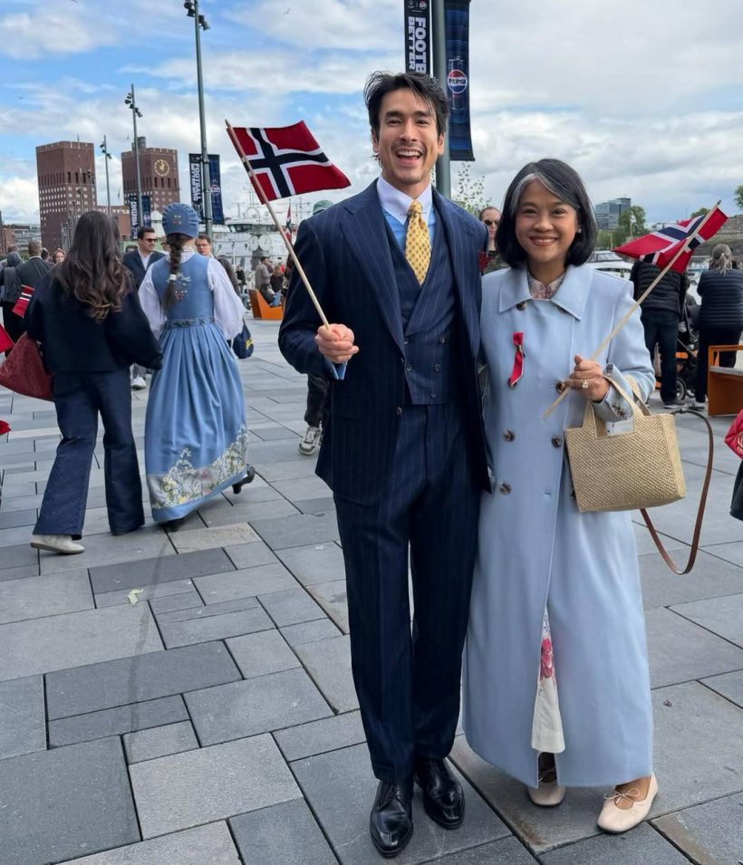 แต่งแน่! ณเดชน์-ญาญ่า นุ่งชุดพื้นเมืองเช็กอินนอร์เวย์