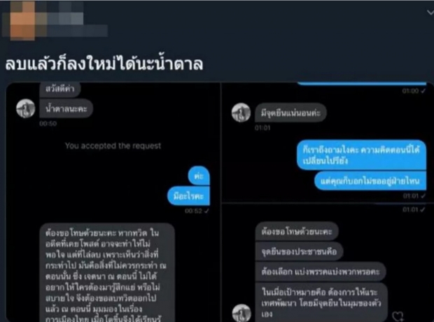 น้ำตาลงานเข้า เจอขุดอดีตทวิตเรื่องการเมือง ขออภัยทำไปเพราะยังเด็ก