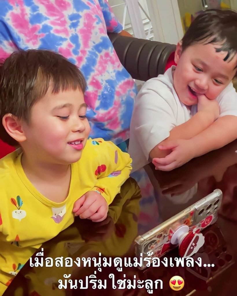 ชมรีแอค สายฟ้า-พายุ หลังเห็นแม่ชมพู่โชว์ลูกคอร้องเพลง