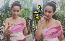 สุดยอด ญาญ่า โชว์กินพริกขี้หนูสดๆ พร้อมปิ้งไส้กรอกอีสานร้อนๆ (มีคลิป)