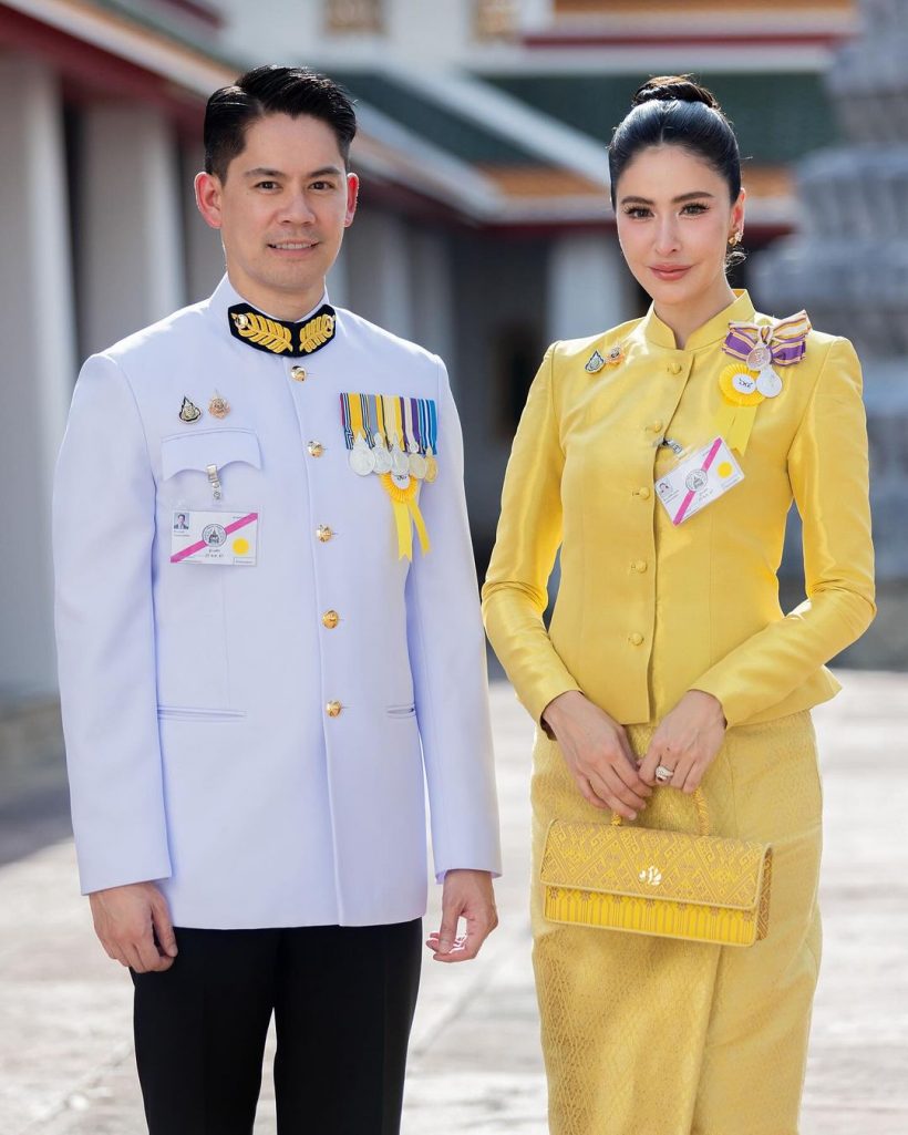 ภาพแห่งความปลื้มปิติ สามีนางเอกดังร่วมพระราชพิธีพระกฐินหลวง