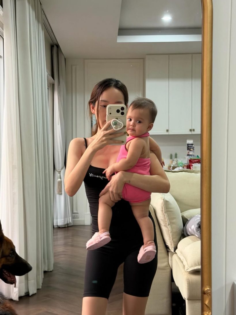 ดาราสาวดัง อุ้มลูกสาวไหว้เจ้าแม่กวนอิม หลังเคยมาขอไว้