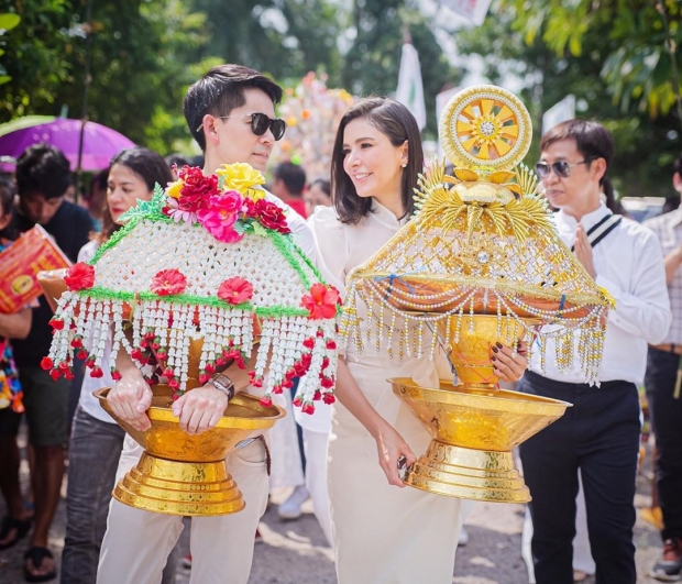 ศรีริต้า - กรณ์ หัวเรือใหญ่งานบุญ นำทัพ ทอดกฐินสามัคคีสร้างอุโบสถ จ.ราชบุรี